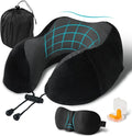 Travel Pillow, Memory Foam Neck Pillow for Traveling, U Shape Neck Pillow Airplane Portable Flight Pillow Travel Kit with 5D Contoured Eye Masks and Earplug for Plane Train Car Home Office by Unknown