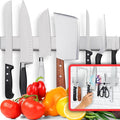 Premium 17 Inch Stainless Steel Magnetic Knife Holder For Wall | Professional Magnetic Knife Strip - Space-Saving Knife Rack / Knife Bar With Powerful Magnetic Pull Force (Upgraded Version) by HMmagnets