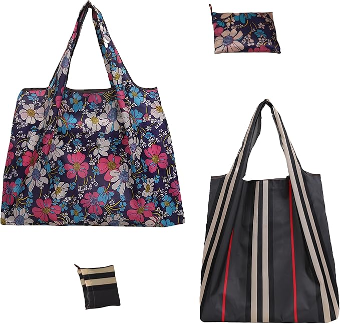 2-Piece reusable grocery bags,shopping bags,grocery bags Reusable Shopping 60+Pounds Capacit, Foldable, by Vivelyst