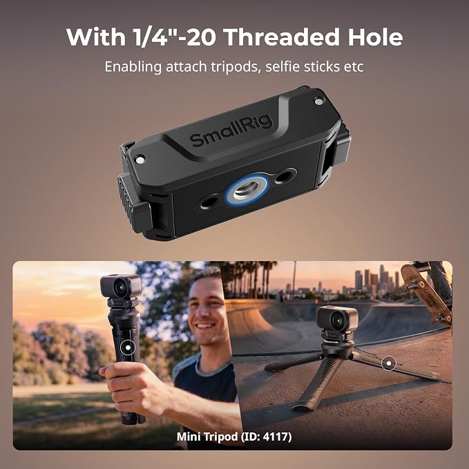 SmallRig Action 6 / Nano Magnetic Quick-Release Adapter Mount for DJI Osmo Action 6 / Osmo Nano, 2 PCS with 1/4"-20 Threaded Hole for Tripod/Selfie Stick | 2 PCS with 1/4"-20 Threaded Hole for Tripod / Selfie Stick - 5779B - Image 6