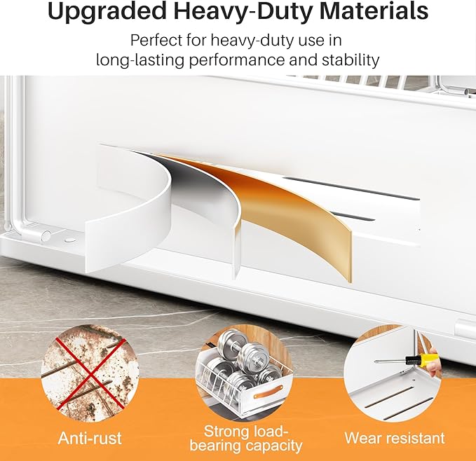 Pull out Cabinet Organizer,Heavy Duty Slide out Pantry Shelves Drawer Storage with Adhesive Nano Film,Sliding Mesh Cabinet Basket with Handle for Kitchen, Bathroom, Home, 9.8"W X 15.7"D X 6.2"H,White - Image 6