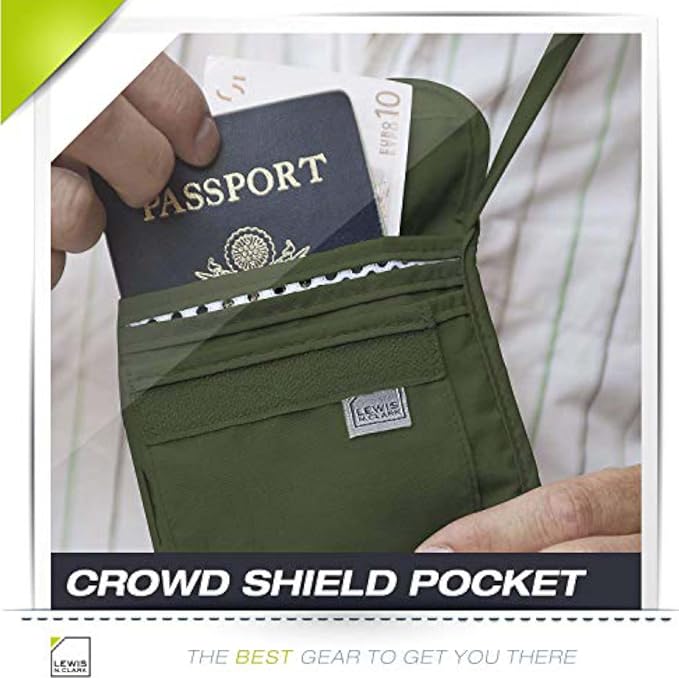 Lewis N. Clark Men's RFID Blocking Stash Wallet, Travel Neck Pouch Passport Holder for Women & Men, Olive, One Size - Image 9