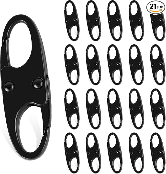 Phinus Lock Combo, Total 21PCS Clips Anti-Theft, S Shaped Zipper Locks, Locks Anti-Theft for Luggage, Clothing, Backpacks, Boots, Purses, Travel Outdoor Sports - Black by Phinus