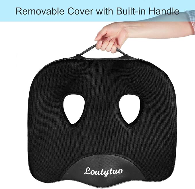 LOUTYTUO Seat Cushion Pillow,100% Memory Foam and Washable Cover,for Office Chair,Car Seat and Wheelchair, Soft Support Seat Cushion - Image 2