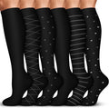 Acture 6 Pack Compression Socks for Women and Men - Knee High for Medical, Running, Nurses, Travel by Acture