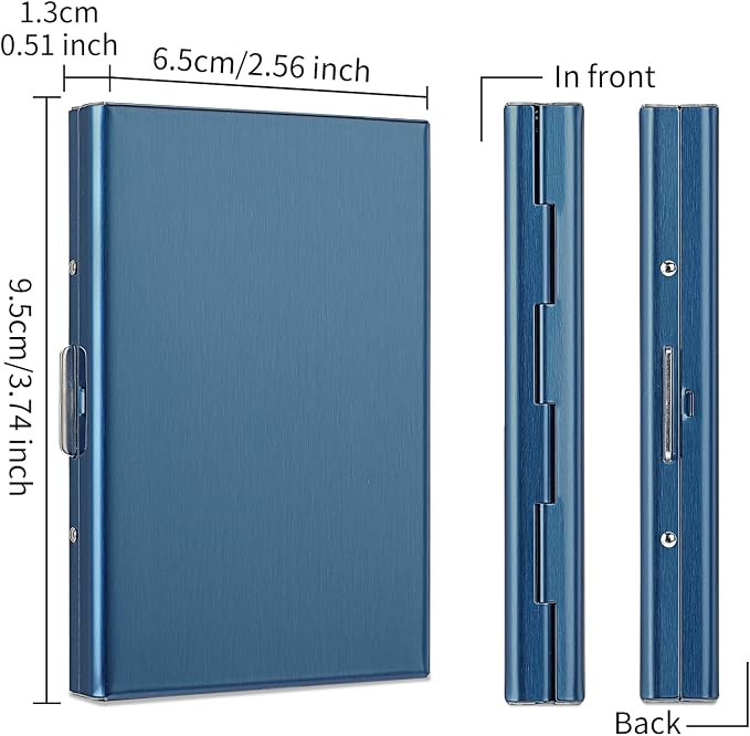 Stainless Steel Credit Card Wallet RFID Blocking Metal Case Pocket Business Card Holder for Women and Men - Image 3