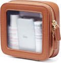 Clear Makeup Bag Toiletry Case Travel Transparent Cosmetic Bag with Zipper, Portable Make Up Organizer Traveling Compact Car Bag for Essentials by POPVIBE