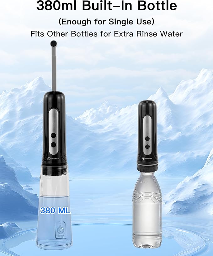 Portable Bidet for Travel, 800mAh Electric Handheld Bidet with 380ml Bottle | Rechargeable Handheld Bidet Sprayer, Peri Bottle for Women & Men, Works with Warm Water, Personal Hygiene Care - Image 4