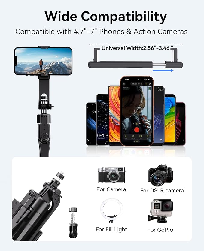 ORICO 73" Aluminum iPhone Tripod for Video Recording, Portable Tripod & Selfie Stick, 4-Leg Base, 360° Rotatable Handle, Wireless Remote, Extendable Stand for iPhone/Android/Camera/GoPro - SPN185 - Image 4