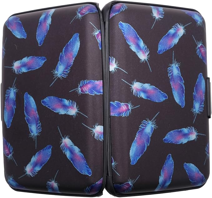 RFID Blocking Credit Card Holder for Men Women - Stylish Travel Wallet - Best protection for Bank Debit, ID, ATM, Cards against Scanning Criminals (feathers) - Image 4