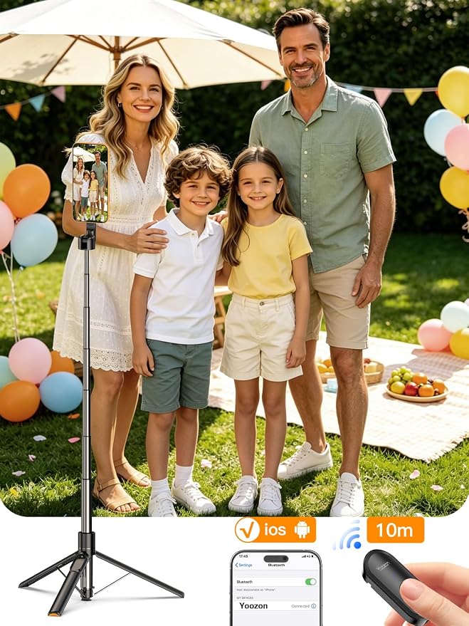 for Mag Safe Tripod for iPhone, JustTap 65” Selfie Stick for iPhone | 360 Magnetic Mount,4 Positions for Front & Rear Shooting,Phone Tripod Stand for Video Recording Travel Vlog Live Streaming - Image 7
