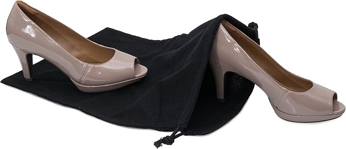 ZENPAC Shoe Bags for Storage, Black Duster Flannel Drawstring Pouch, Washable Breathable Cotton Fabric Cloth for Boots, Travel, Luggage, 12x17, 2 Pack - Image 7
