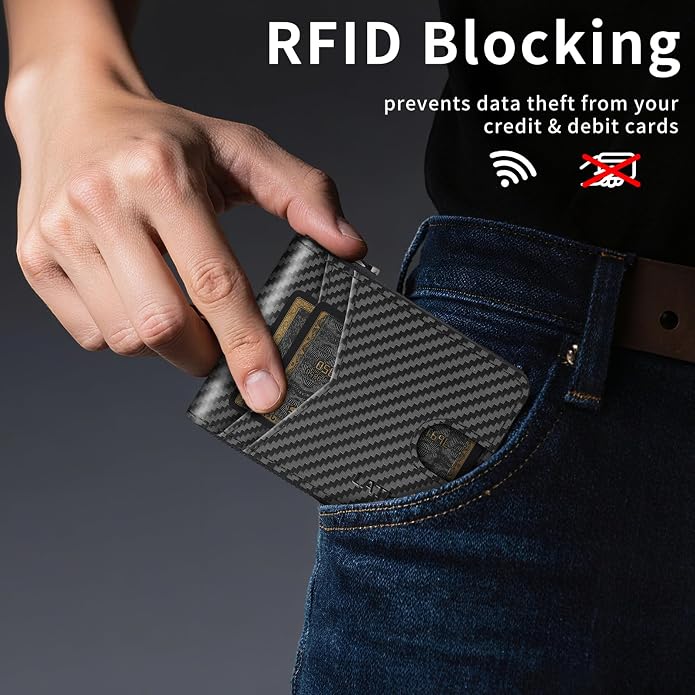 Men’s RFID Blocking Zipper Large Dimensions Wallet with 2 ID Windows - Large Capacity Design, 13 Credit Card Slots - Image 6