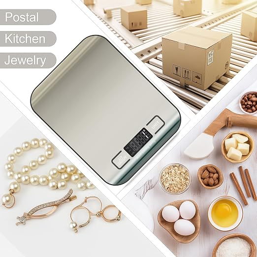 Digital Shipping Scale,Stainless Steel Panel, Accurate Portable Postal Scale for Packages, Small Business,Kitchen, Food, Handmade, Liquids, and Boutique (Stainless Steel Battery (5kg/1g)) - Image 5