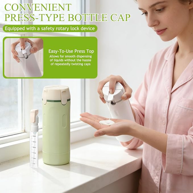 4 in 1 Travel Dispenser Bottle, 4 Pack 30ML Travel Bottles for Toiletries | Refillable, Leak Proof, Portable, for Travel, Camping, Business Trip, for Face Wash, Body Wash, Lotion, Toner (White) - Image 4