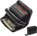 Women's RFID Blocking Leather Zipper Card Wallet Small Purse Credit Card Case Holder for Mother Day Gift (Black) by traderplus