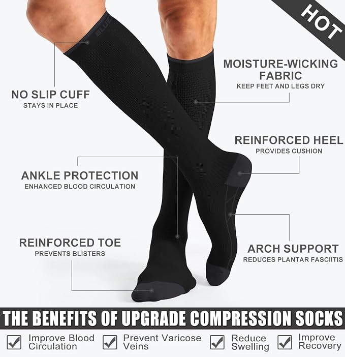 4 Pairs Compression Socks for Women and Men-Circulation Best Support Socks for Running,Athletic,Cycling - Image 5