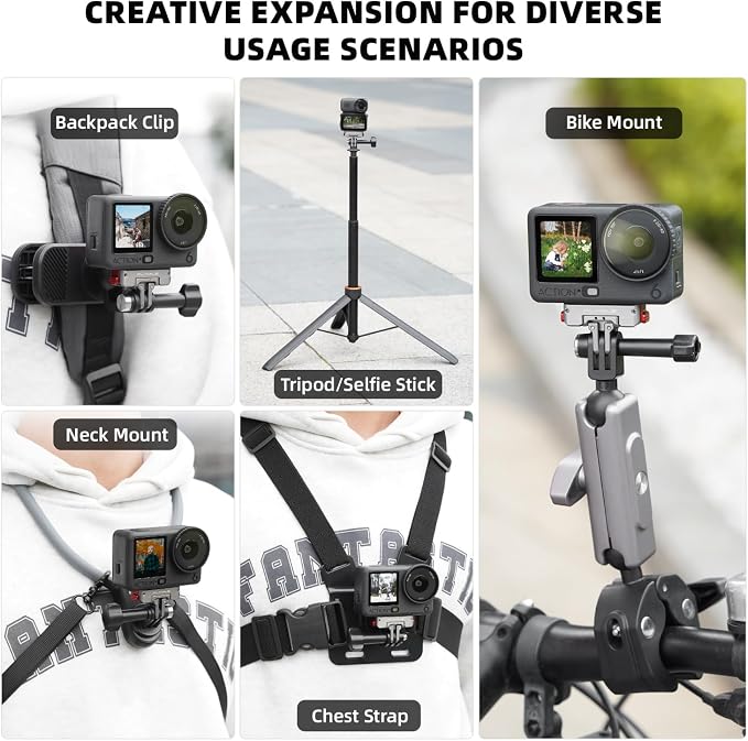 BRDRC Action 6 Magnetic Quick-Release Mount, 360° Horizontal Rotation Aluminum Alloy Adapter for DJI OSMO Action 6/Nano, with 1/4" Threaded Hole & Foldable Action Camera for Tripod Accessories - Image 5