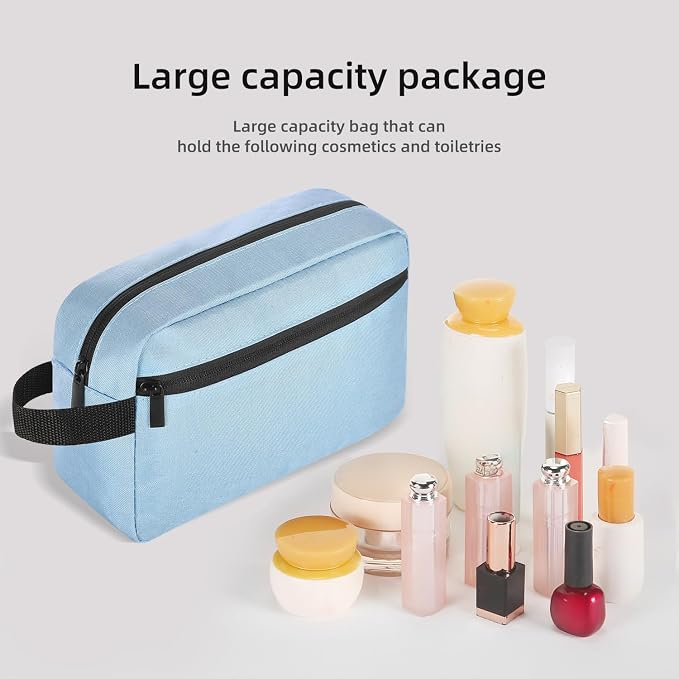 Icramsy Travel Toiletry bag Toiletry bag for women men Hanging Cosmetic bag Travel accessories for Women Men (Sky blue) - Image 3