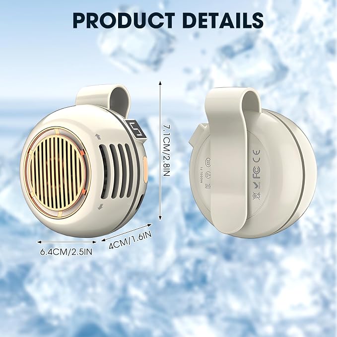Portable Silent Mini Bladeless Fan Clip On, Mini USB Rechargeable 360° Rotatable Fan, 2026 New Adjustable 3-Speed Suspended Whirlwind Cooler Fans for Outdoor & Travel & Office (White) - Image 2