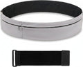 Wide Running Belt For Runners & Travelers - Adjustable Magic Tape with Extender Strap, Fits Most Sizes Without Bouncing, Holds Phone & Essentials for Workout (Gray) by MORELKE