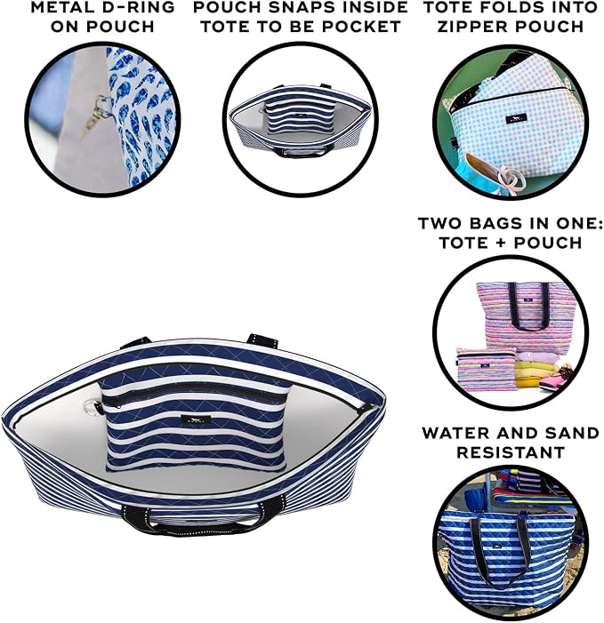 SCOUT Plus 1 Foldable Travel Tote Bag - 2 bags in 1 | Perfect travel companion that packs away easily into a zipper pouch for quick storage, water resistant, interior key clasp - Image 4