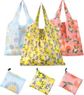 3PCS Foldable Reusable Shopping Large Bags kitchen Reusable Grocery Bags Durable Foldable Tote Bulk Market Cloth Storage Bags with Handles Machine Washable by LLMSIX