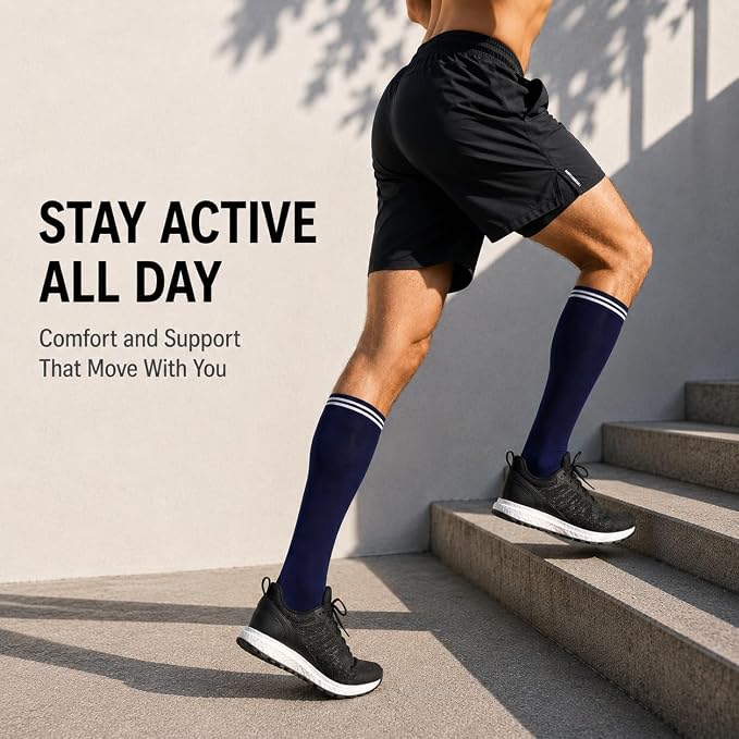 ACTINPUT Copper Compression Socks Men & Women 4 Pairs,Best Support for Nurses,Running,FLying,Athletic - Image 2