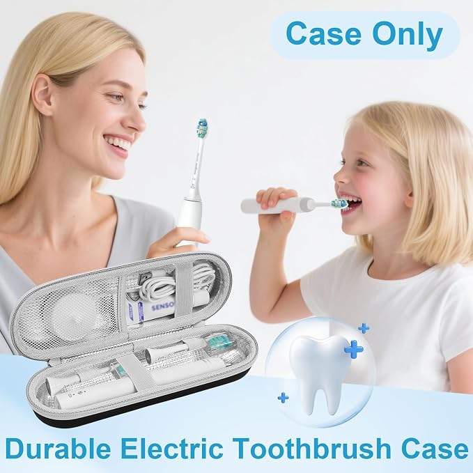 ICIMBI Electric Toothbrush Travel Case for Philips Sonicare 4100 6100 5100 6500 Series Electric Toothbrush, Hard EVA Toothbrush Protective Holder, Water-Resistant（Includes 2 Brush Head Covers） - Image 6