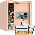Voncabay Money Safe Box for Home with Digital Keypad, 1.5 Cu. Ft., Khaki | Alloy Steel, 2 Fireproof Bags, Digital Keypad with Display, Removable Shelf, Alarm System, 14 x 13 x 13 In. by Voncabay