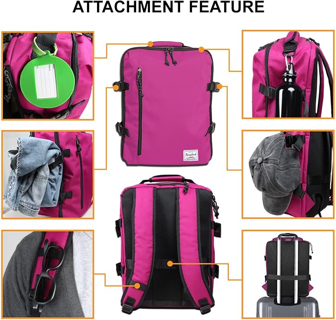 Lightweight Backpack for Women Airline Approved Weekender Bag with Separate Laptop Compartment, Travel Gym Sport, Orchid - Image 4