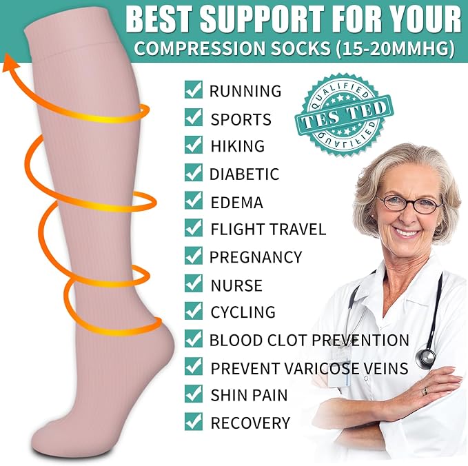 3 Pack Medical Compression Sock-Compression Sock For Women and Men Circulation -Best for Running,Nursing,Athletic Sports - Image 5