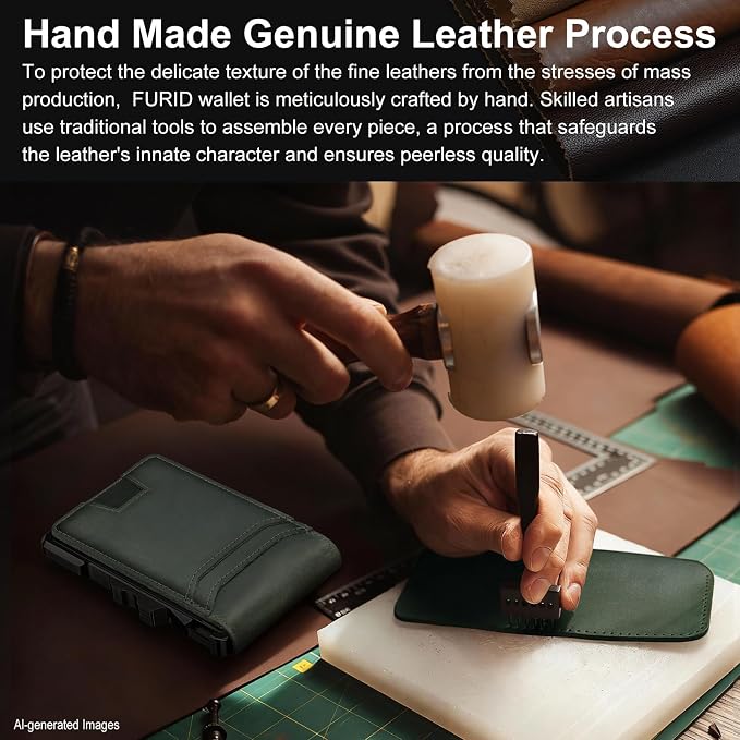 Genuine Leather Wallet for Men: Slim RFID Smart Minimalist Wallet | Credit Card Holder for Front Pocket wallet with Money Clip Full Grain - Gift for Husband Father on Birthday Anniversary - Image 4
