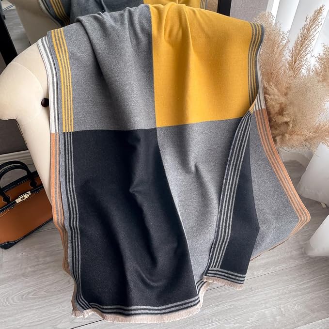 WaJuemy Winter Scarf for Women Dressy Evening Pashmina Shawl Wraps Open Front Poncho Blanket Fashion Travel Shawls Cape Wrap - Image 5