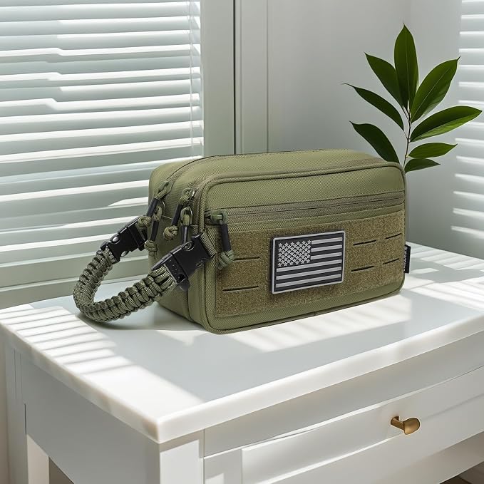 Tactical Toiletry Bag for Men Dry Wet Separate Dopp Kit Travel Hygiene Bag EDC Utility Tool Molle Pouch Mens Shaving Kit Travel shower Bags (OD Green) - Image 6