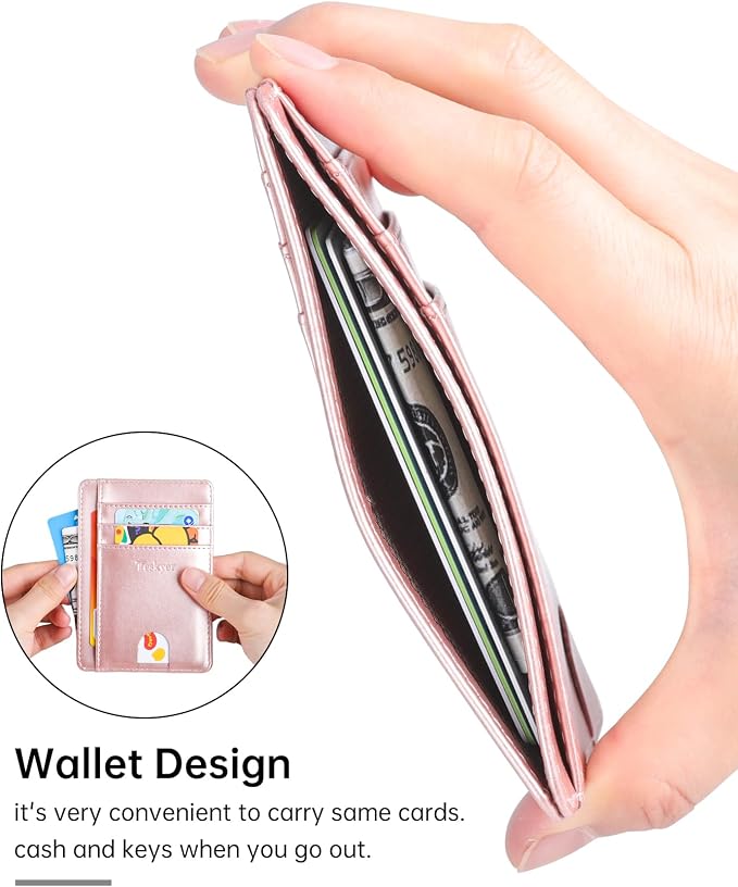Teskyer Slim Minimalist Wallet for Men, RFID Front Pocket Card Holder | Ultra Slim Front Pocket Design, 8 Card Slots, RFID Protection, Smooth Faux Leather for Everyday Carry - Image 2
