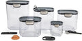 ProKeeper+ Airtight Food Storage Container Set – Clear Plastic Flour and Sugar Canister Set with Magnetic Accessories for Kitchen Organization (Grey, 9-Piece) by Unknown