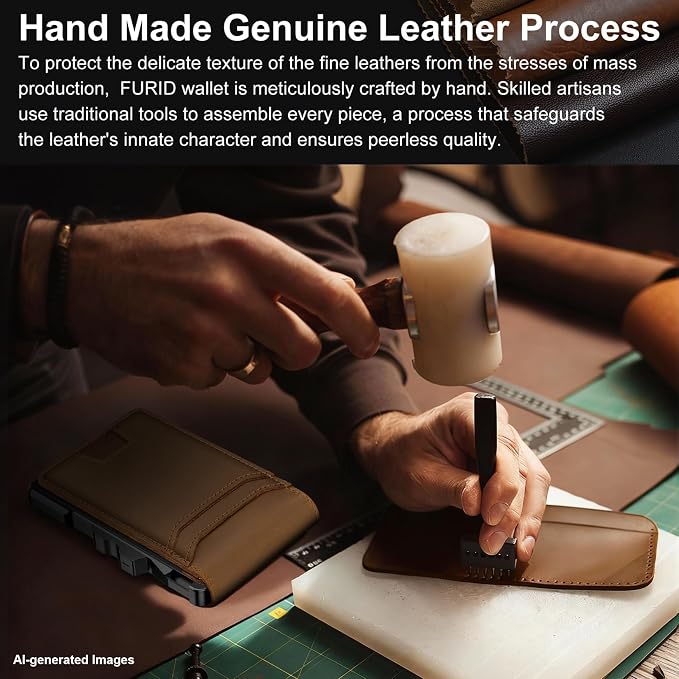 Genuine Leather Wallet for Men: Slim RFID Smart Minimalist Wallet | Credit Card Holder for Front Pocket wallet with Money Clip Full Grain - Gift for Husband Father on Birthday Anniversary - Image 4
