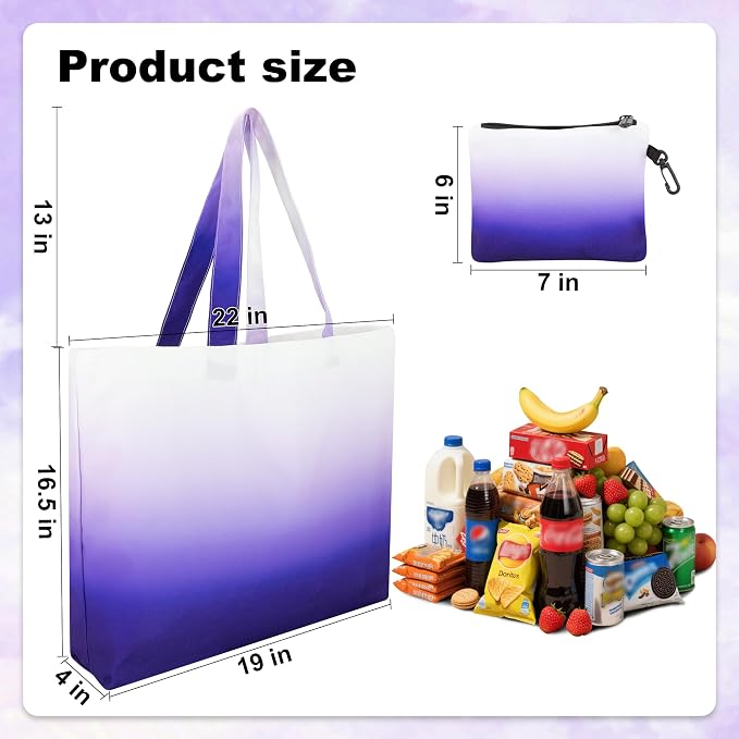 HOLYLUCK Tote Bag with a Detachable Small Bag, Foldable Reusable Grocery Bags 20L Shopping Bag - Image 3