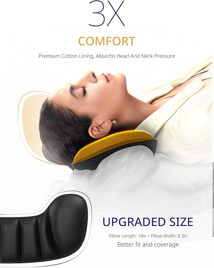 Travel Pillow, Airplane Neck Pillow & 3D Eye Mask for Long Flight | Oversized Plane Head Strap for Sleep, 360°Support Headrest, Stop Bobblehead, Ultimate Travel Essentials for Men Women Black - Image 5