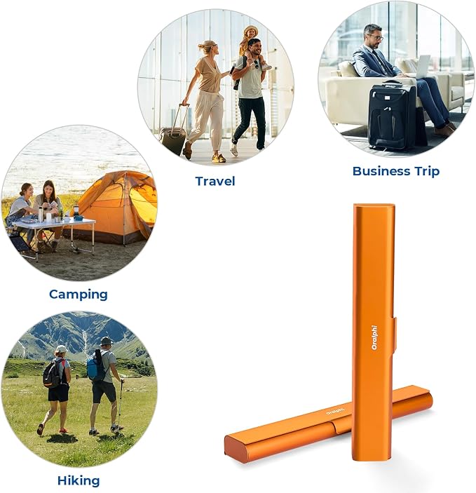 Aluminum Toothbrush Travel Case, Portable Travel Toothbrush Holder, Durable Manual Toothbrush Box Container for Traveling, Bathroom, Camping, Business Trip-Pumpkin Orange - Image 8