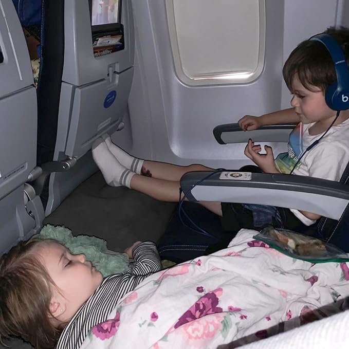 [2-Pack] Rewondah Inflatable Foot Rest Airplane, Kids Airplane Bed | Adjustable Height Travel Foot Rest Pillow | Toddler Flights Seat Extender | Inflatable Foot Rest for Air Travel Flights Train, Car - Image 2