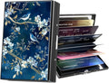 Metal Wallet,Credit Card Holder for Women Men,RFID Blocking Card Holder Wallet Mini Slim Aluminum Wallet ID Case Hard Card Case Business Card Holder Case,Blue Bird Flower by ACWDMKH