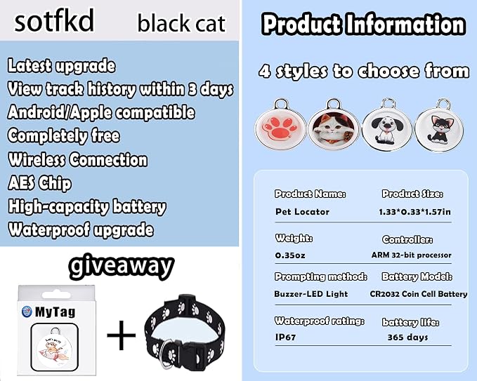 Cat Tracker Collar-Cat GPS Tracker-GPS Tracker for Cats-Cat Collar | Dual-System Tracker | Android and iOS Universal | No Monthly Fee | Waterproof | Works with Any Collar-1 - Image 6