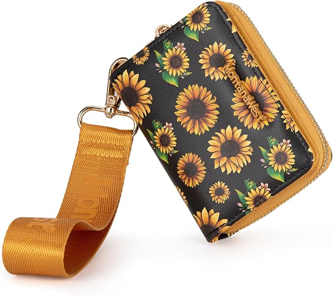Montana West Small Sunflower Wallet for Women Female Ladies with a Detachable Wristlet Women's Wallet with Rfid Blocking Lining Minimalist Lightweight & Easy to Carry MWC-4201BK by THEOFFICIALMONTANAWEST