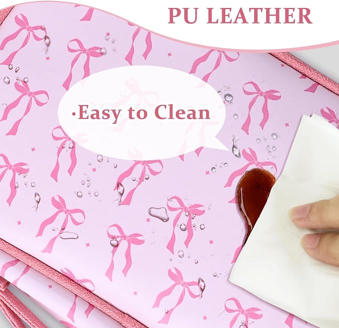 COSHAYSOO Travel Gifts for Women College Teen Girls Trip Favors Pink Birthday Gift Ideas, Electronics Cord Cable Organizer Bag Tech Pouch Case Gadgets Accessories Cruise Airplane Essentials, Bowknot - Image 3