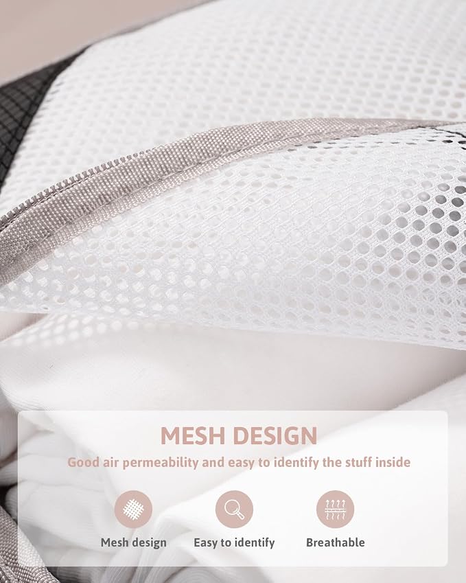 Meowoo 7 Set Compression Packing Cubes for Travel, Durable Ripstop Mesh Suitcase Organizer with Shoe Bag, Ultralight & Expandable Space Saver Travel Cubes - Image 5