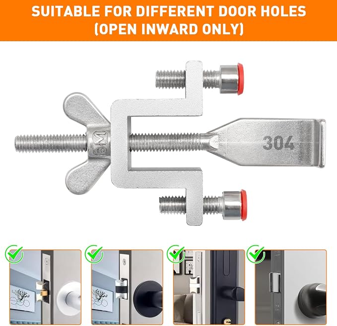 HOWDIA Portable Door Lock Dual Nut Adjustment, Thickened Body Hotel Door Locks for Travelers Security, Home Door Safety Locks from Inside for Additional Privacy - Image 8