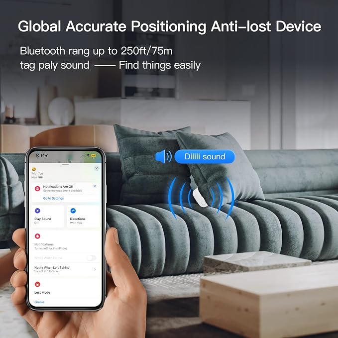 Air Tracker Tag 4 Pack Bluetooth Luggage Tracker tag Locator Works with Apple Find My,Smart Tracker for Suitcase, Bag, Backpack, Wallet,Replaceable Battery Smart tag Item Finder - Image 4
