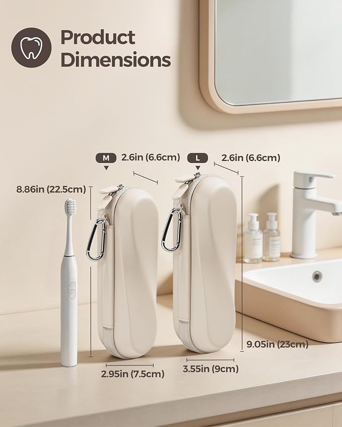 ProCase Electric Toothbrush Travel Case for Oral-B & Philips Sonicare -M | Hard Travel Case for Oral-B 1000/1500/5000/7000 & iO 7/8/9, Philips Sonicare 4100/5100/5300, Fits Full-Size Brushes - Image 3
